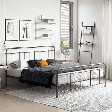 metal frame fabric lay on|metal bed frame reviews.